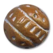 Ronde en argile décorée 12 mm Caramel x1