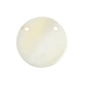 Pendentif - Intercalaire rond en nacre 2 trous 25 mm x1