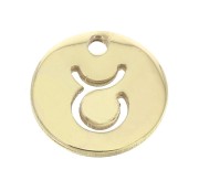 Breloque ronde - signe du zodiaque Taureau 10 mm Gold filled (or laminé) x1|raw }}