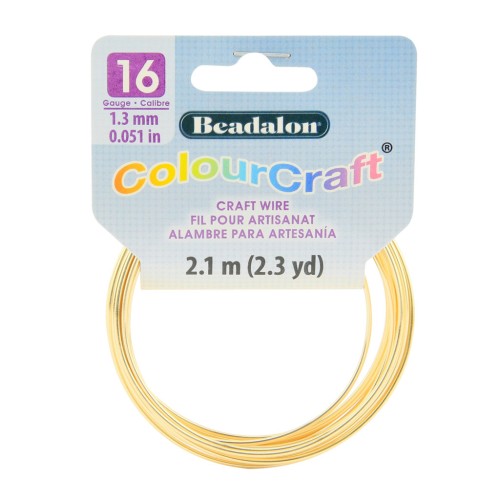 Fil de cuivre rond ColourCraft Wire 1.3 mm - Doré x2.1 m