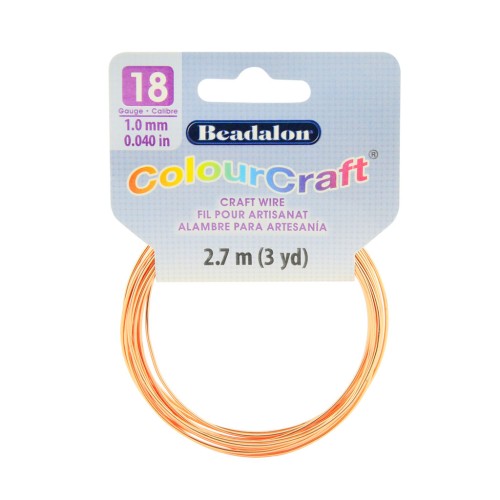 Fil de cuivre rond ColourCraft Wire 1 mm anti-ternissement - Naturel x2.7 m