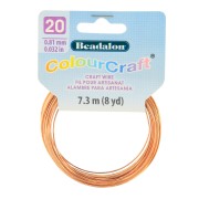 Fil de cuivre rond ColourCraft Wire 0.81 mm anti-ternissement - Naturel x7.3 m|raw }}