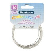 Fil de cuivre rond ColourCraft Wire 1.3 mm - Argenté x2.1 m