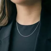 Tour de cou maille Forçat limée 1 mm - Argent 925 x46 cm