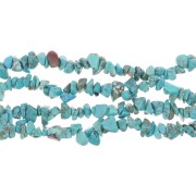 Perles chips 8 - 11 mm imitation Howlite teintées - Turquoise x85cm|raw }}