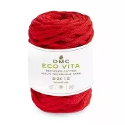 Bobine de cordon DMC 4 mm coton recyclé pour macramé - Eco Vita 12 - Rouge x55m