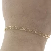 Chaîne maille fantaisie alternée (1x1) 4 mm en Gold filled (or laminé)  x 50 cm