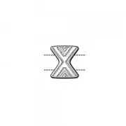 Cymbal - Perle en métal pour Chevron Beads 11x9.5 mm Sostis Argenté vieilli x1