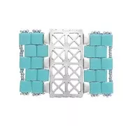 Cymbal - Connecteur pour perles Tila Beads 31x20 mm Faragas III Argenté vieilli x1