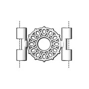 Cymbal - Connecteur pour perles Tila Beads 25x15 mm Detis II Doré à l'or fin x1