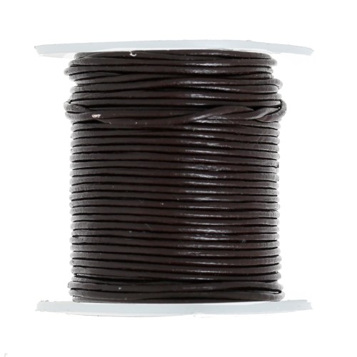 Cordon cuir 1 mm - Brun x20m