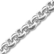 Chaîne en aluminium maille jaseron 4.5 mm rhodié x1m
