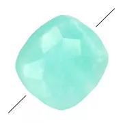 Perle facettée carrée 10 mm pierre gemme - Amazonite x1