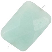 Perle facettée rectangle 14x10 mm pierre gemme Amazonite x1
