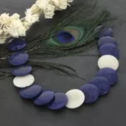 Perle de Tagua ronde aplatie 20 mm - Ivoire x1