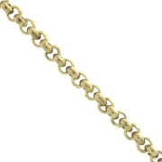 Chaîne maille Jaseron 3 mm en Acier inoxydable 316L Doré x50cm