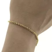 Chaîne maille Jaseron 3 mm en Acier inoxydable 316L Doré x50cm