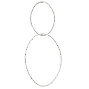 Pendentif ovale diamanté avec anneaux entrelacés 53mm Argent 925 x1