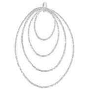 Pendentif ovale diamanté 35.5mm - Argent 925 x1