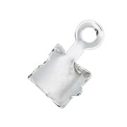 Embout pour chaîne strass 4 mm - Placage argent finx1