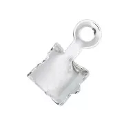 Embout pour chaîne strass 4 mm - Placage argent finx1