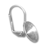 Dormeuses porte-cabochon PureCrystal 1122 Rivoli 10 mm - Rhodié x2