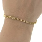 Chaîne maille Forçat 3.8 mm en Acier inoxydable 316L Doré x50cm