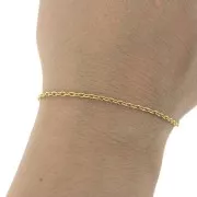 Chaîne maille Forçat limée 2 mm en Acier inoxydable 316L Doré x50cm