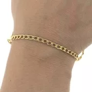 Chaîne maille Gourmette 3.7 mm en Acier inoxydable 316L Doré x50cm