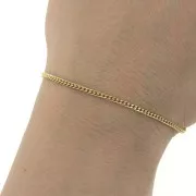 Chaîne maille Gourmette limée 2.15 mm en Acier inoxydable 316L Doré x50cm