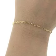 Chaîne maille Forçat rectangle 2.1 mm en Acier inoxydable 316L Doré x50cm