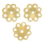 Coupelles filigranées - fleurs - 6 mm en Argent 925 Doré à l'or fin x10