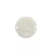 Intercalaire rond en acétate 20 mm Ecaille de tortue - Blanc nacré x1