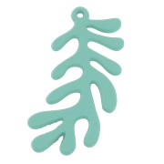 Pendentif corail recouvert de caoutchouc effet gomme 32x16 mm - Mint x1