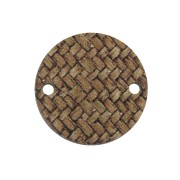 Intercalaire rond en bois teinté effet tressé 20 mm - Marron clair - Naturel x1|raw }}
