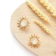 Clous d'oreilles cercle 15 mm pour pierre semi-percées - Gold Filled or laminé x2