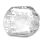 Perles plates - palets - Feuille d'Argent 17x20 mm Crystal x4