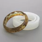 Moule silicone pour réaliser des bracelets facettés en résine 56x16x8 mm x1