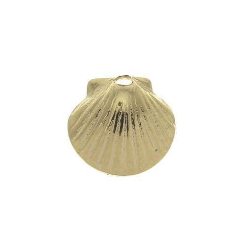 Mini breloque coquillage 7.5x8 mm - Doré à l'or fin x1