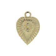 Breloque feuille travaillée 11.5x8 mm - Doré à l'or fin x1