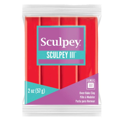 Pâte Sculpey III 57 gr Rouge Vif (n°583)