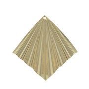 Pendentif losange effet plissé 42x39 mm - Doré à l'or fin x1