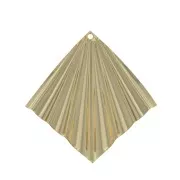 Pendentif losange effet plissé 42x39 mm - Doré à l'or fin x1