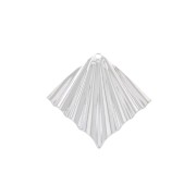 Pendentif losange effet plissé 28x27 mm - Placage argent fin x1