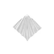 Pendentif losange effet plissé 28x27 mm - Placage argent fin x1
