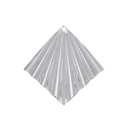 Pendentif losange effet plissé 35x33 mm - Placage argent fin x1|raw }}