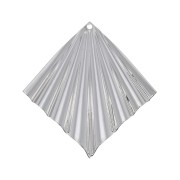 Pendentif losange effet plissé 42x39 mm - Placage argent fin x1