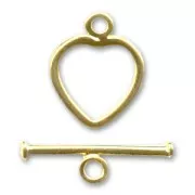 Fermoir T coeur 15 mm doré à l'or fin x1