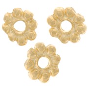 Perles rondelles fleur 6 mm Doré à l'or fin x10|raw }}