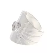 Bague large réglable serti pour cabochon à fond plat 6 mm - Placage argent fin x1